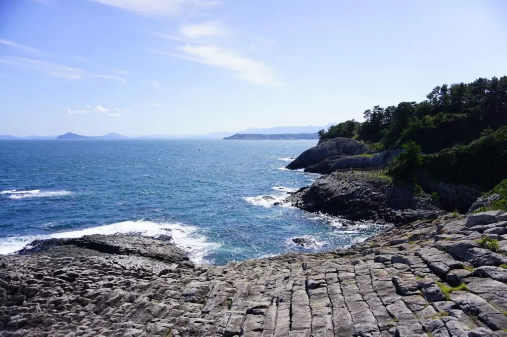 Scenic Okinawa coastline with turquoise water