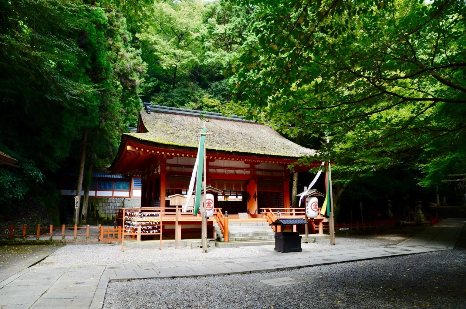 Kotohira Kadan ryokan garden view in Kagawa, Shikoku
