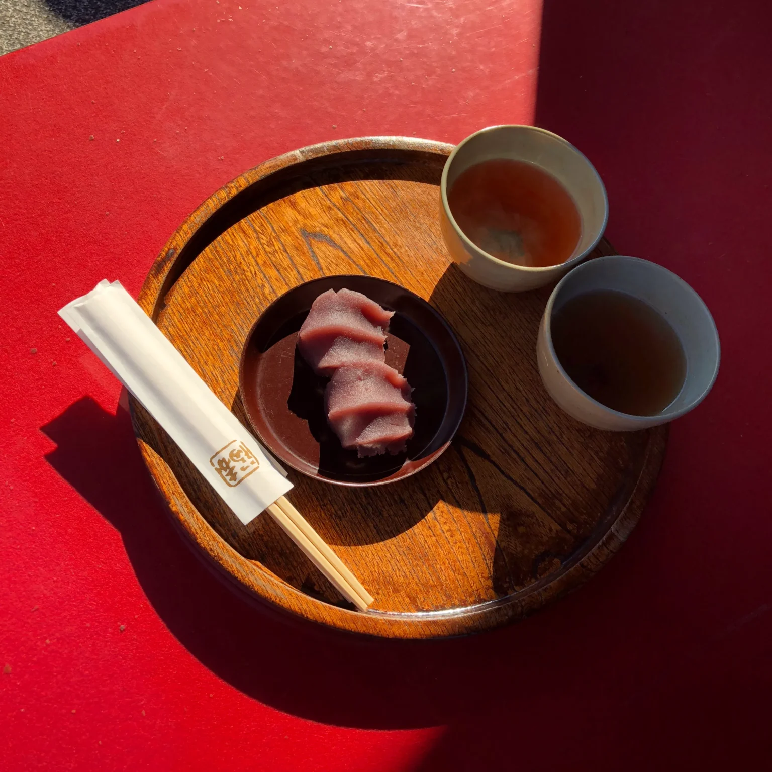 Eating Akafuku Mochi at the Flagship Store in Ise: Anko on Top, Mochi Below