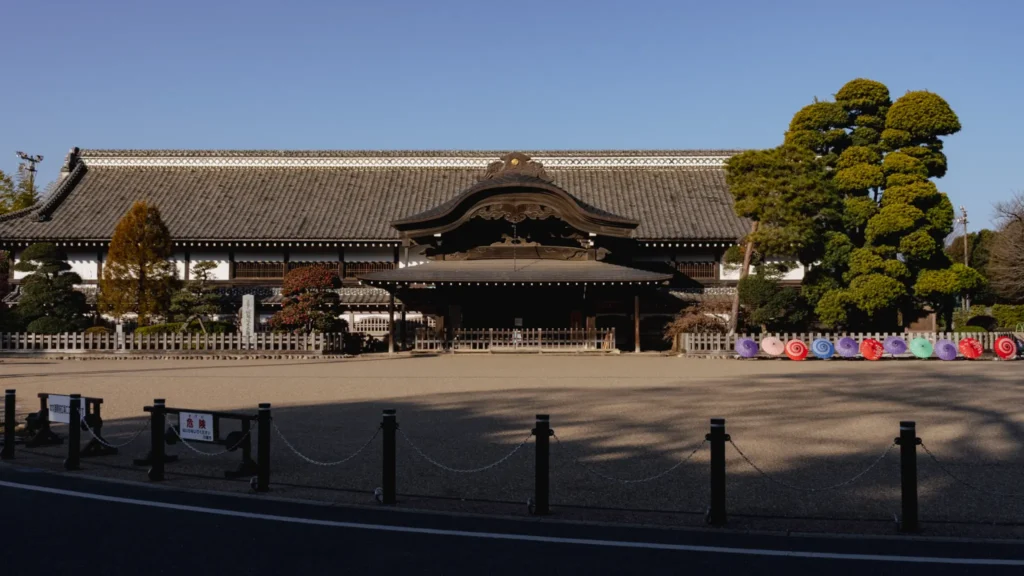 The impressive entrance of Kawagoe Castle Honmaru Goten, the last remaining palace building of its kind in eastern Japan.