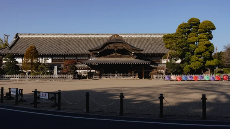 The impressive entrance of Kawagoe Castle Honmaru Goten, the last remaining palace building of its kind in eastern Japan.