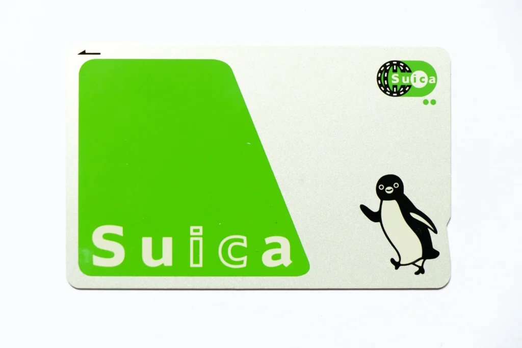 A Suica IC card with its penguin mascot