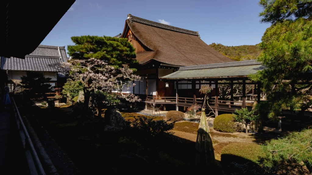 The iconic Murasame-no-roka, or "nightingale floor" corridor, at Daikakuji Temple.