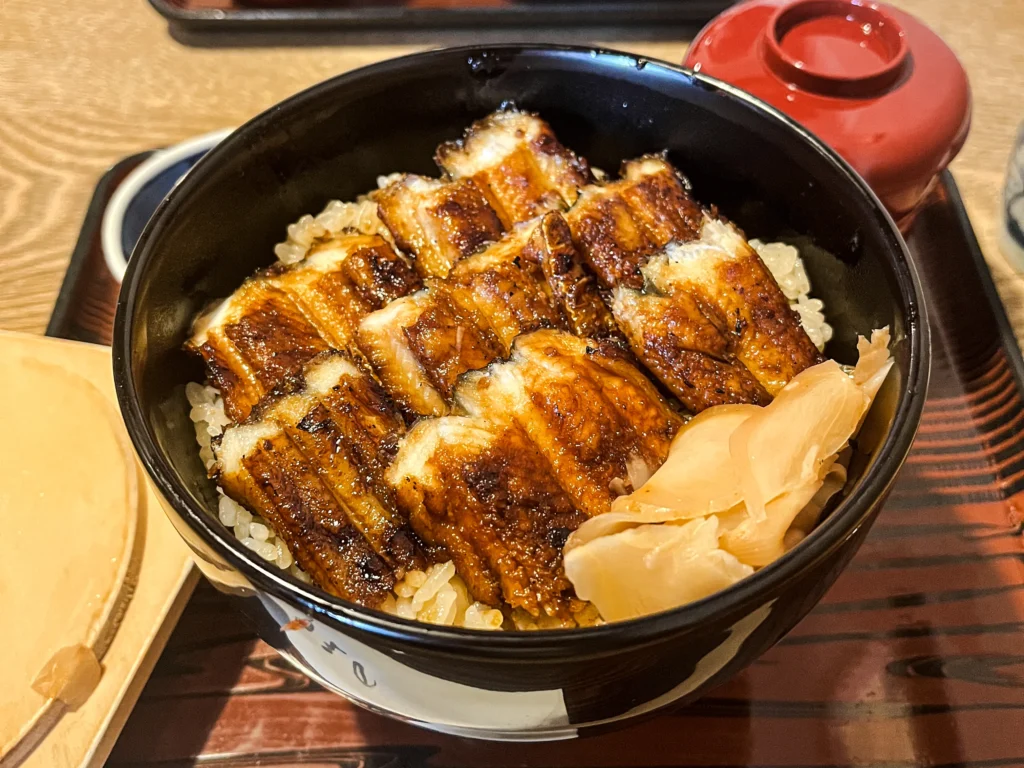 Anago-don (conger eel rice bowl) at Anagomeshi Ueno, a Miyajima specialty since 1901