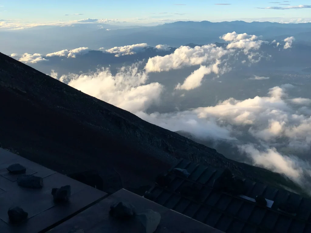  Sea of clouds stretching to horizon from Mt. Fuji 8th station mountain hut