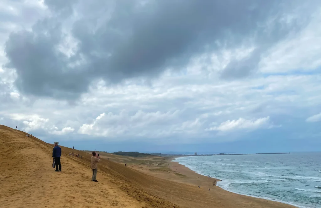 View from the top of Umanoze ridge looking along the Sea of Japan coastline at Tottori Sand Dunes
