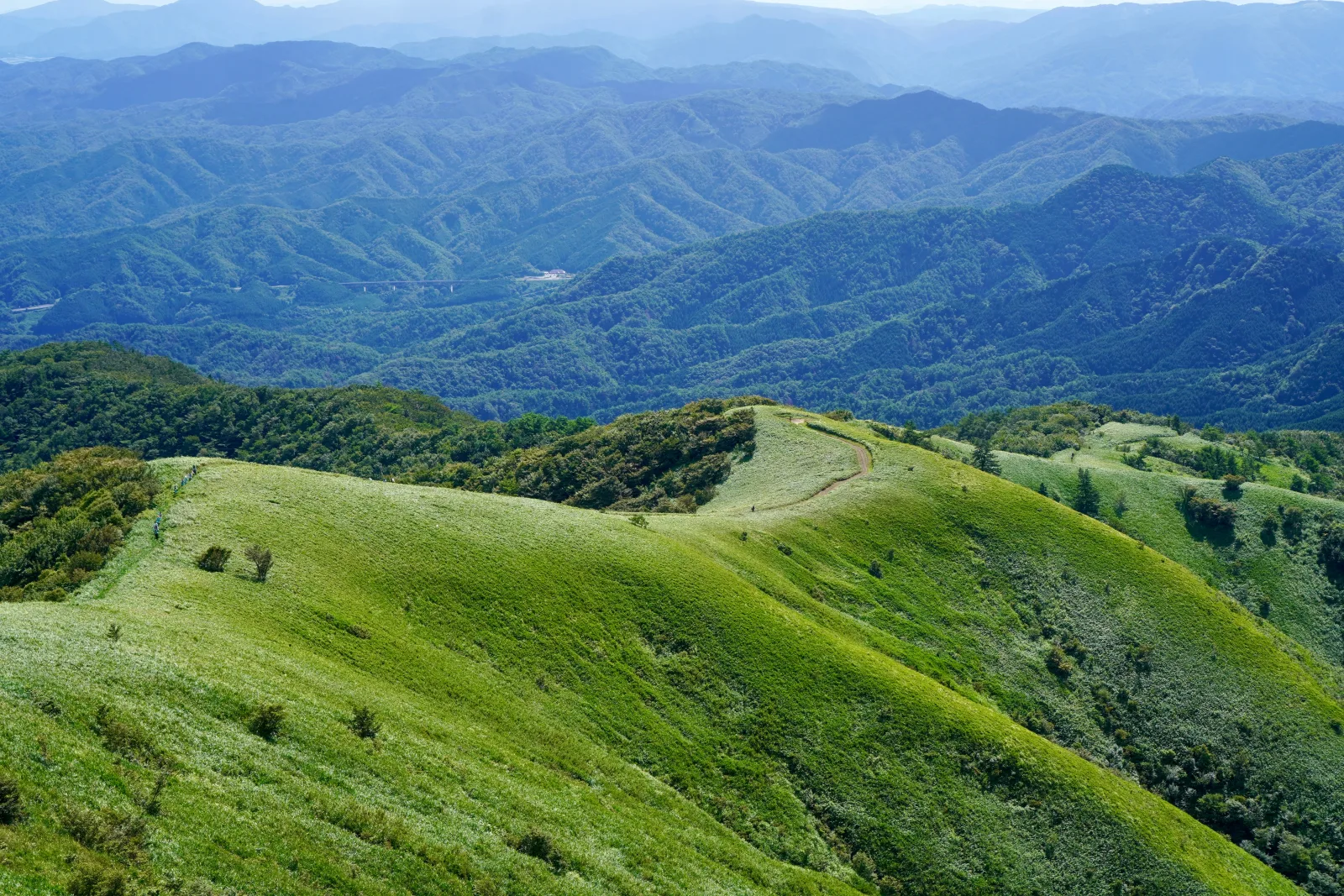 Ridge walk across the Hiruzen Sansa peaks in autumn