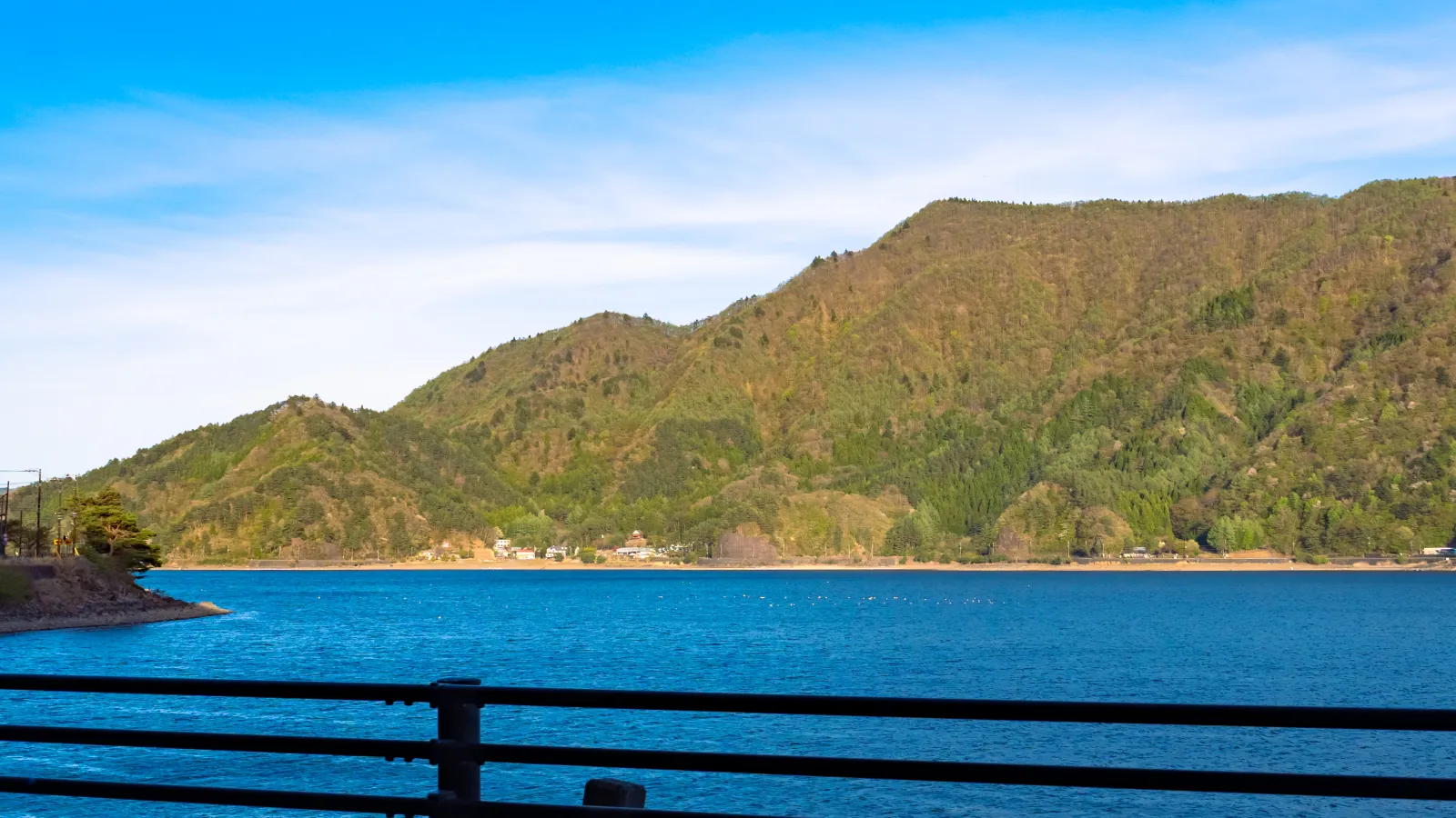 North shore view of Lake Saiko from the lakeside road
