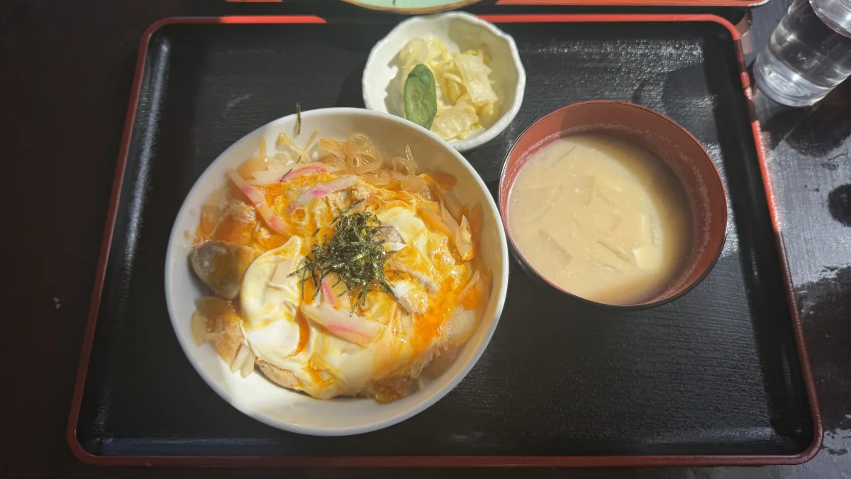 Tiger Shokudo Fujiyoshida donburi with miso soup