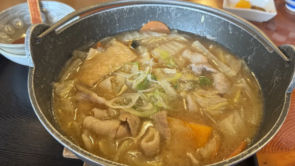 Kabocha hoto noodle iron pot at Hanaan