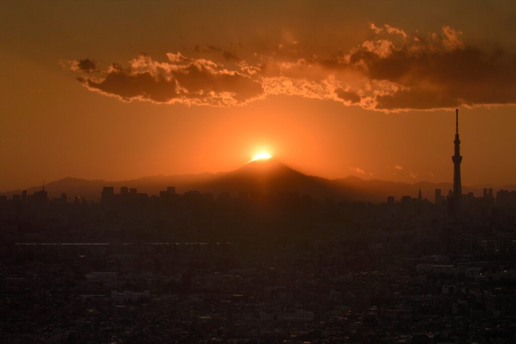 Diamond fuji tokyo skytree cityscape