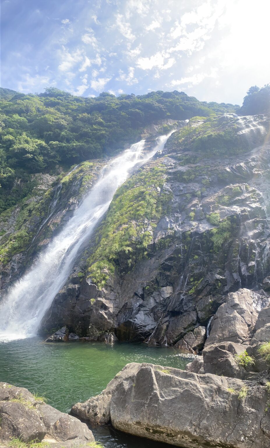 Wide view of Ohko Falls and its plunge pool one of Japan top hundred waterfalls