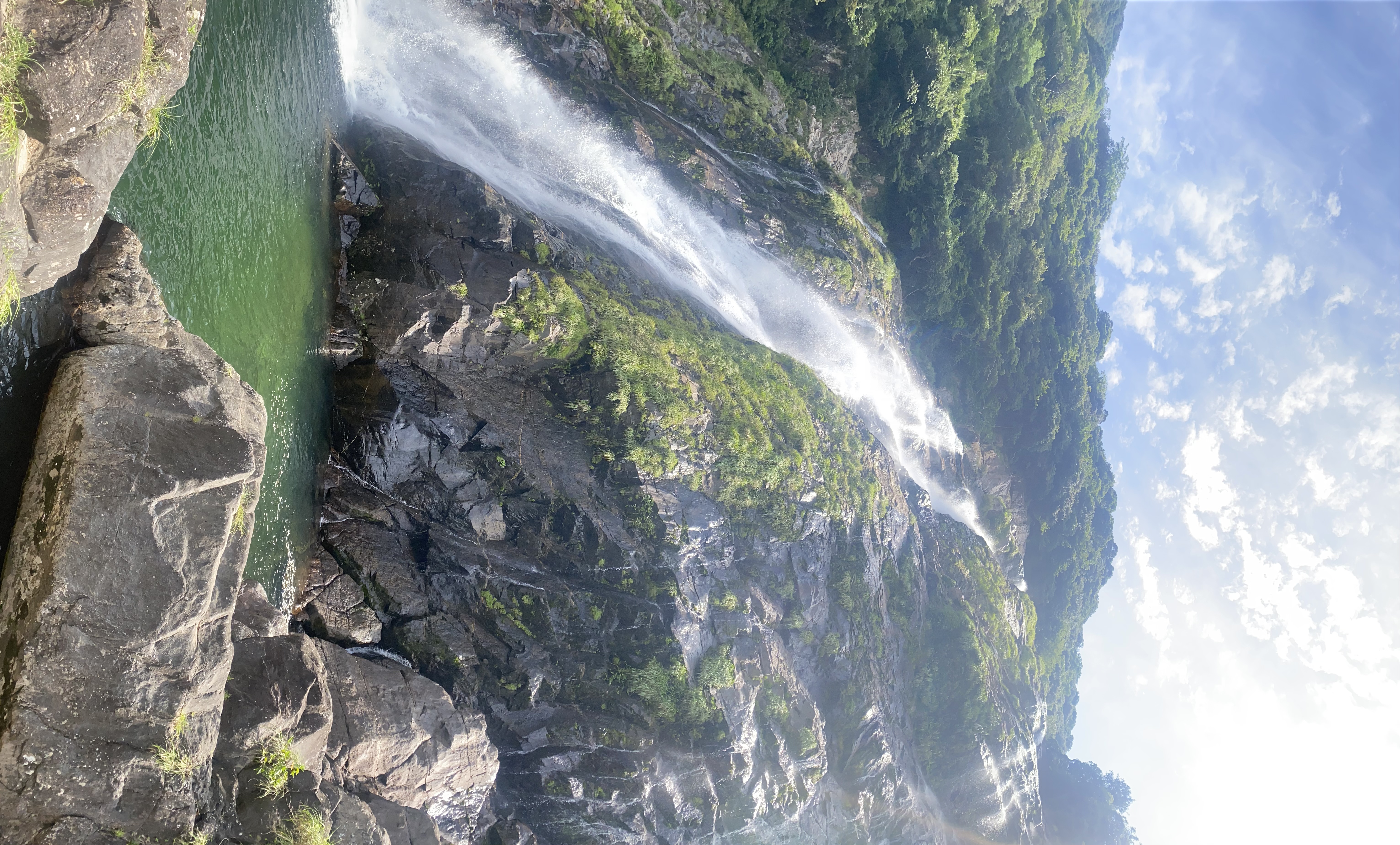 Wide view of Ohko Falls and its plunge pool one of Japan top hundred waterfalls