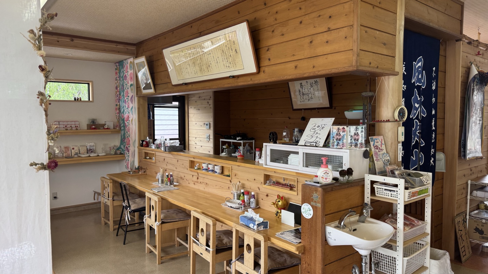 The tasting counter at Kadoya Tofu where freshly made tofu is served