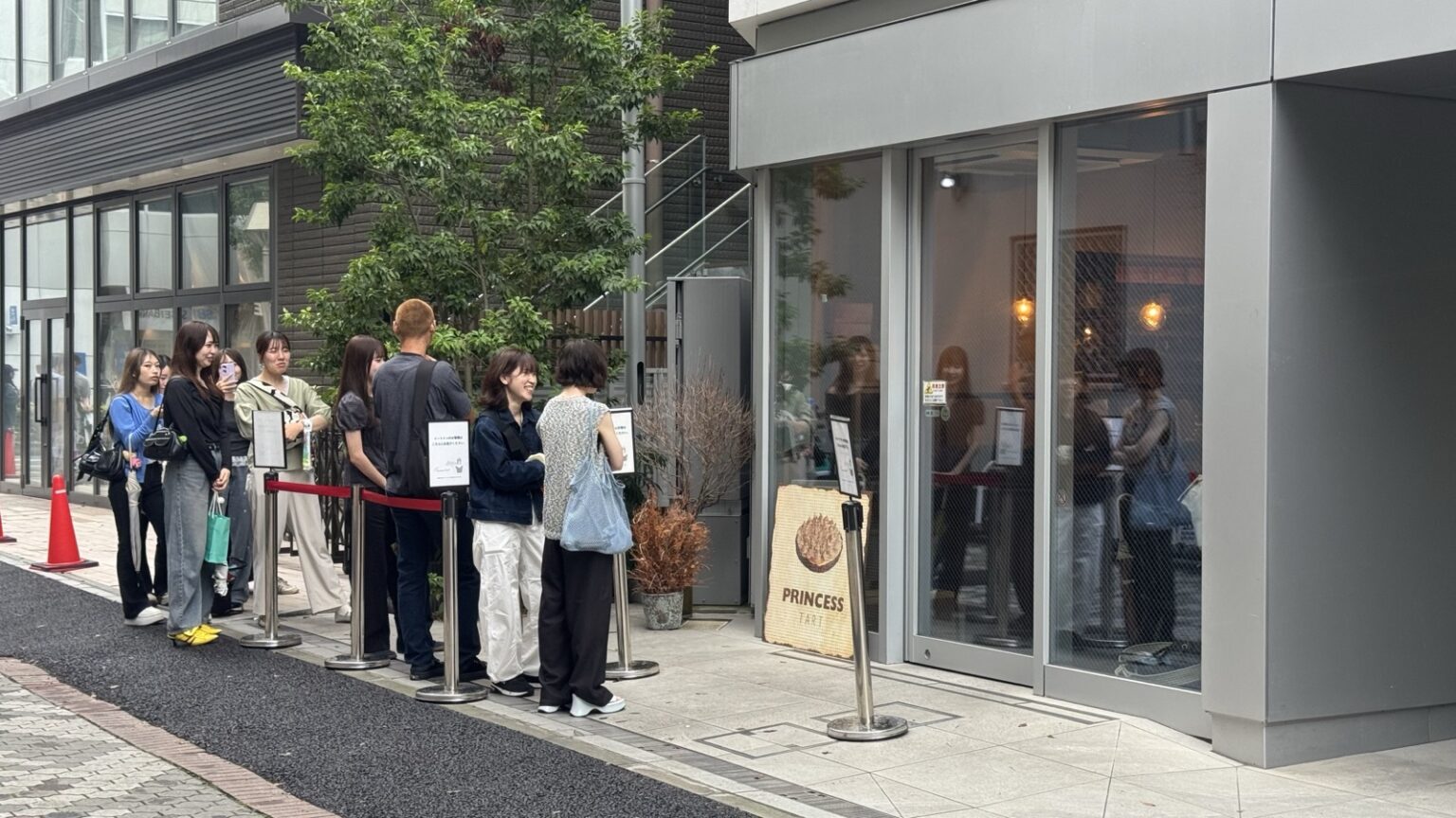 A queue outside the Princess Tart storefront in Kichijoji
