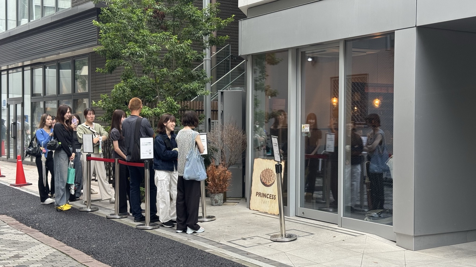 A queue outside the Princess Tart storefront in Kichijoji