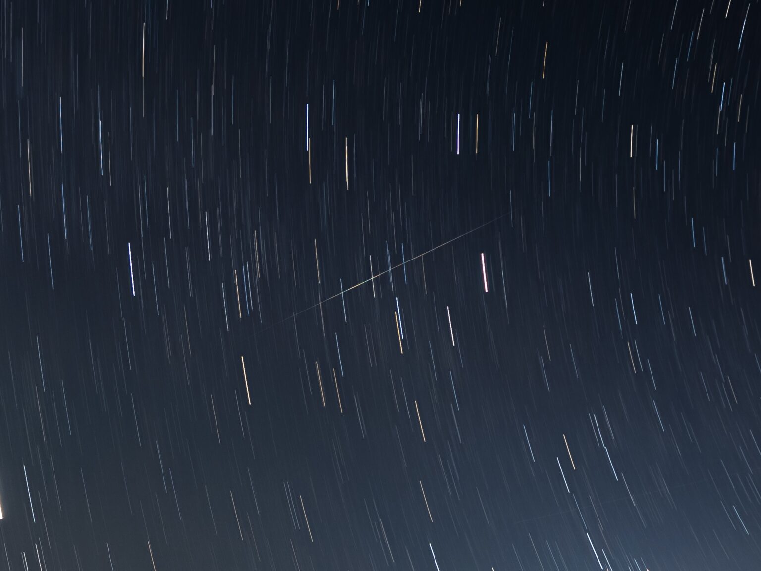 Long-exposure star trails over Jurigi Kogen highland near Mt. Fuji