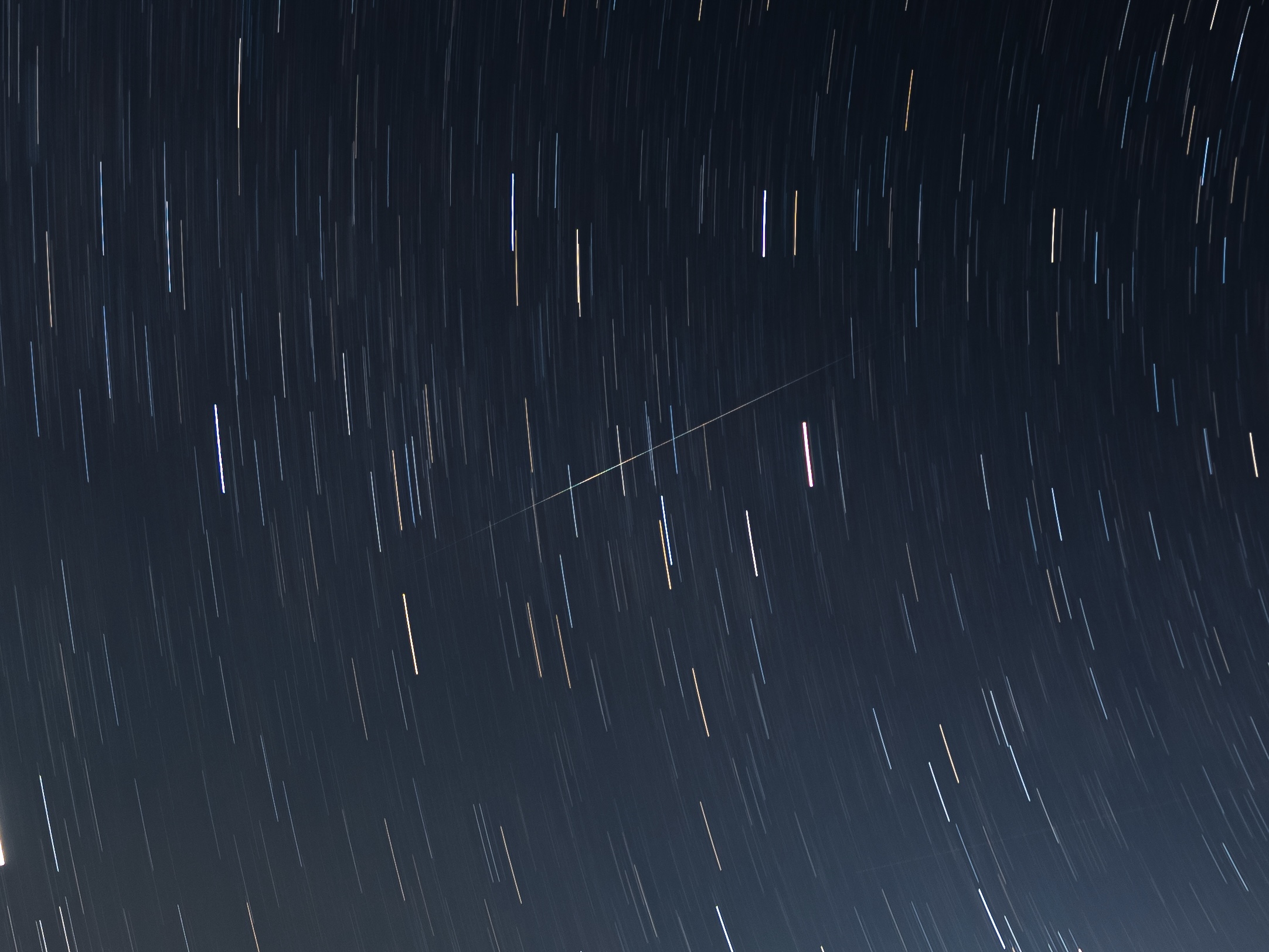Long-exposure star trails over Jurigi Kogen highland near Mt. Fuji