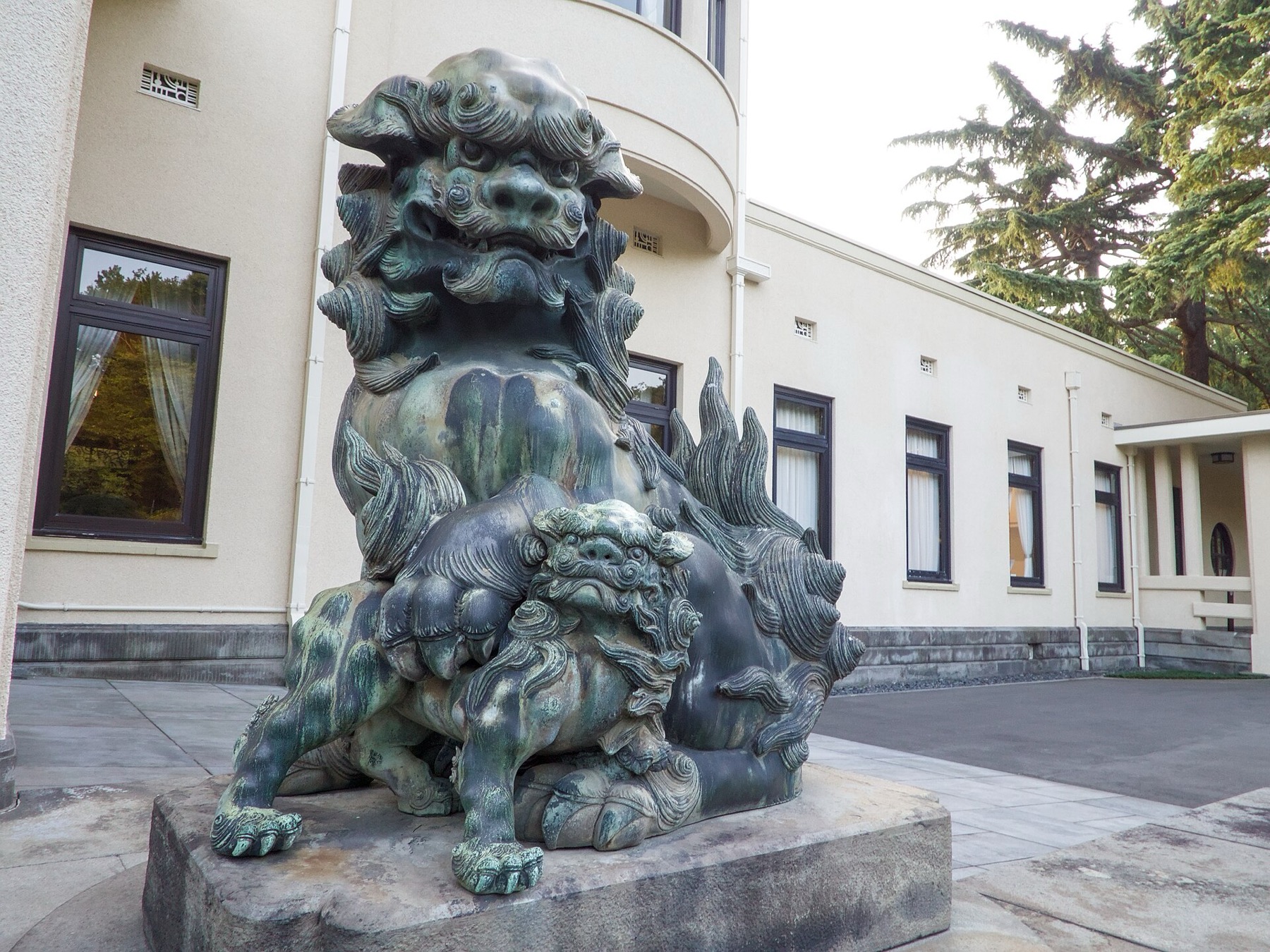 The 1933 Art Deco Former Residence of Prince Asaka, now the Teien Art Museum, from its lawn