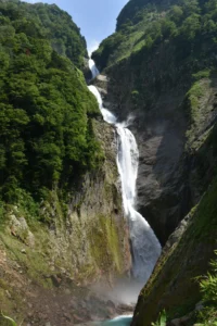 Shomyo Falls dropping 350 m in four stages, Japan tallest waterfall, Tateyama, Toyama