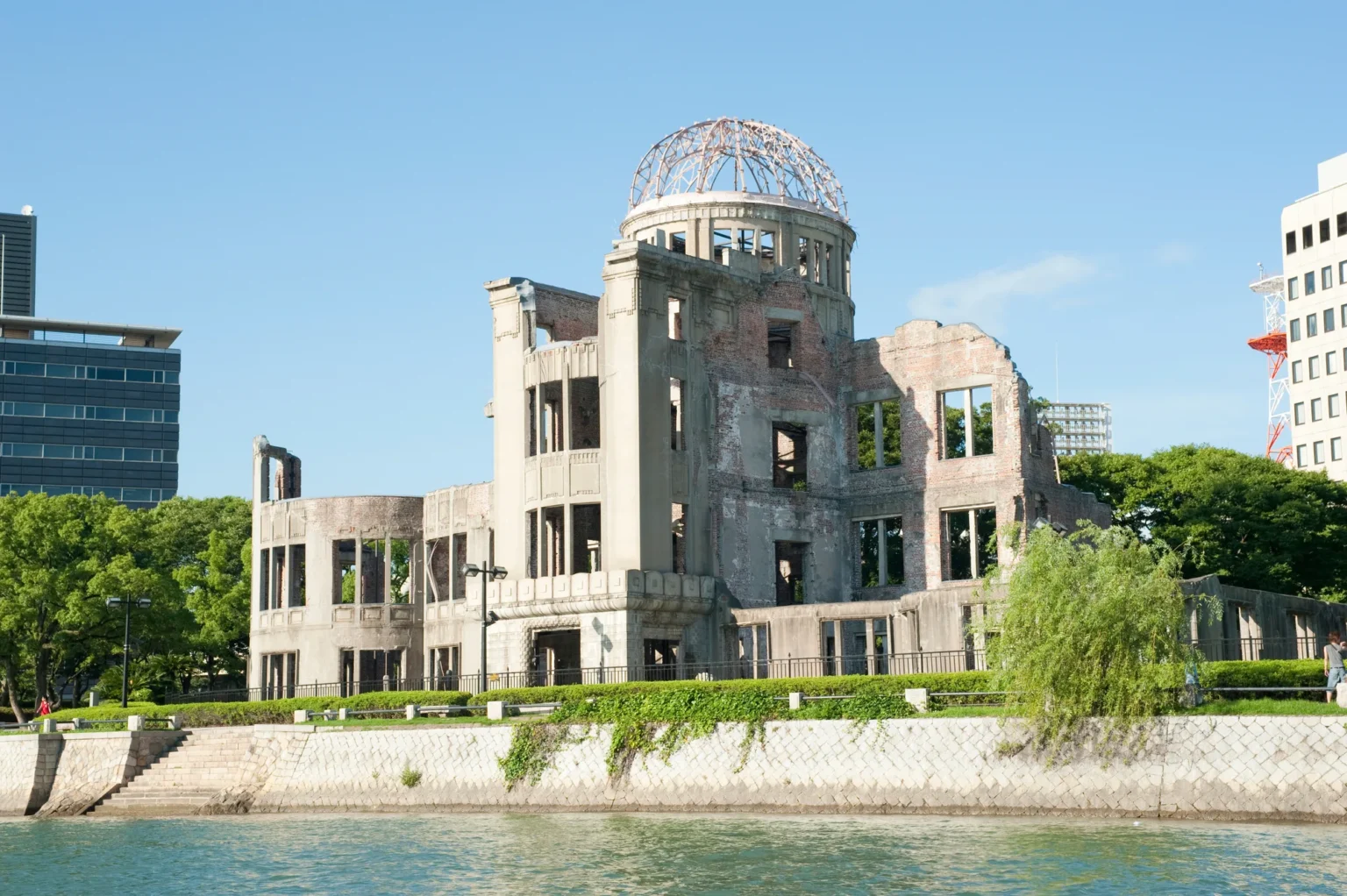 Atomic Bomb Dome on the bank of the Motoyasu River, Hiroshima Peace Memorial Park